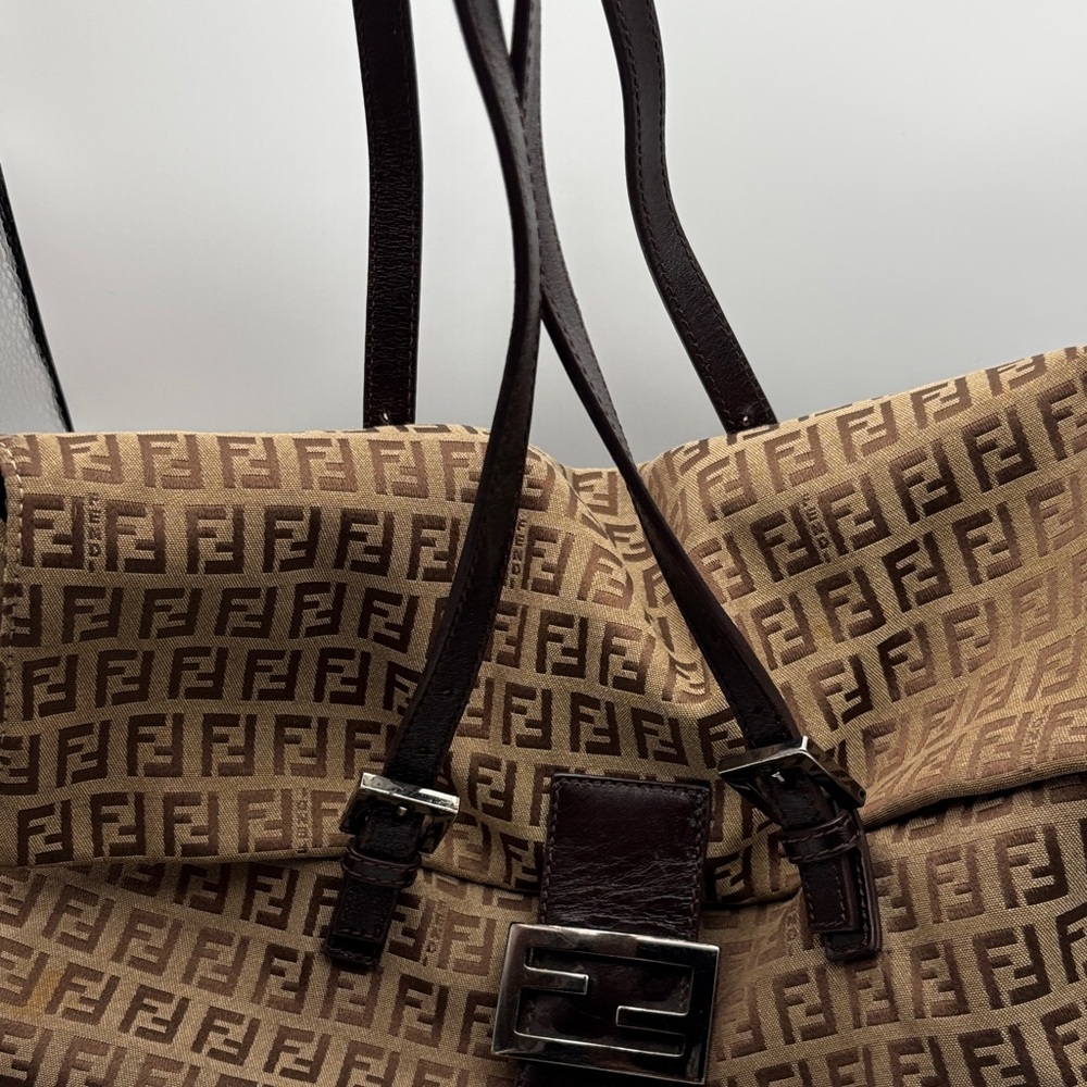 Fendi Tan and Brown Monogram Handbag - Picture 15 of 16